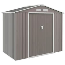 Outsunny 7 x 4ft Garden Shed Storage with Foundation Kit and Vents, Grey