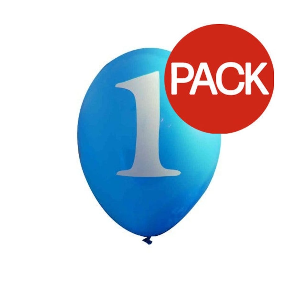Creative Party Latex 1st Birthday Balloons (Pack of 6) - Blue - One Size