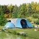 image 10 of Outsunny 3000mm Waterproof Camping Tent w/ Porch & Sewn in Groundsheet, Blue