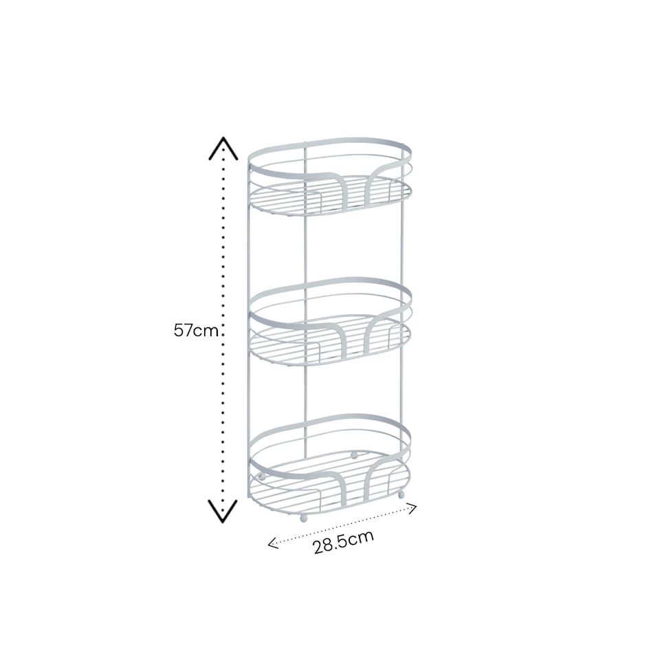 image 1 of Showerdrape Dante White Freestanding Floor Caddy and 2 Tier Over Door Hook Shower Caddy | White | White | 1