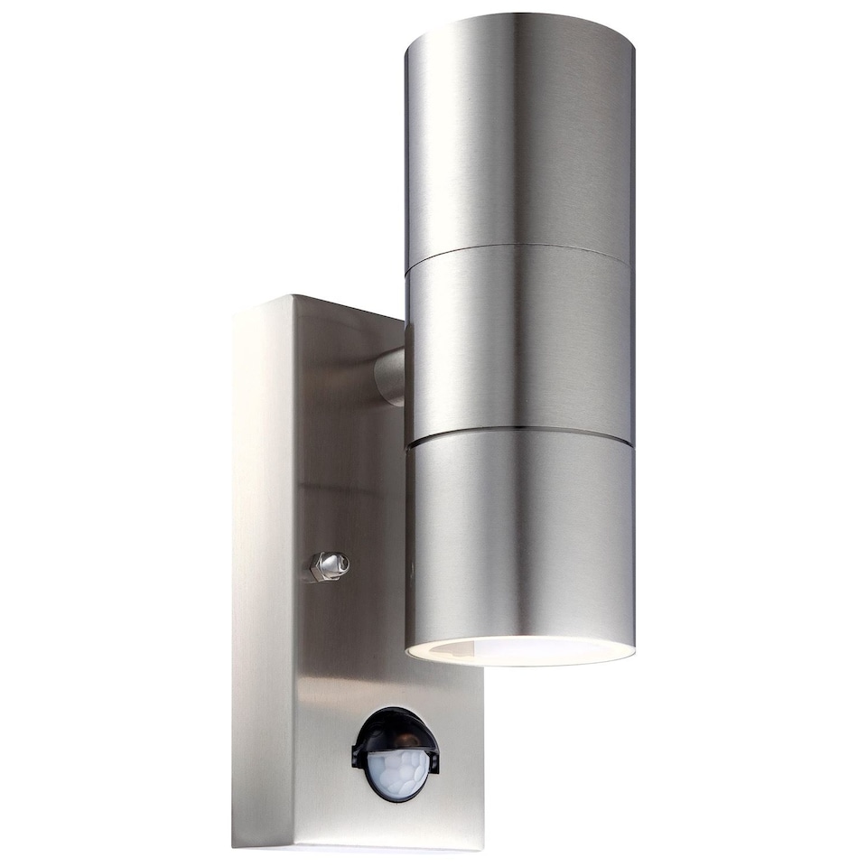 image 1 of Blaze - Stainless Steel Outdoor Up Down Motion Sensor Wall Light | Grey | Clear | 1