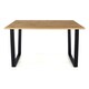 image 3 of Texas Rectangular Dining Table with Metal Legs and 6 Linea Ladder Back Chairs - Black/Antique Waxed Pine - Flat Packed Black