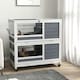 image 7 of PawHut Rabbit Hutch, Indoor Wooden House w/ Wheels, Trays, Grey