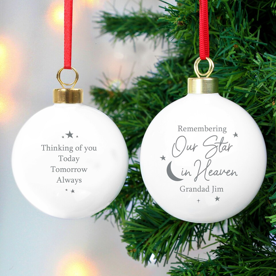 image 1 of Personalised Our Star in Heaven Bauble