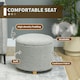 image 5 of HOMCOM 45cm Round Ottoman with Storage, Lid, Cashmere Footstool, Grey