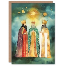 Star Of Bethlehem Three Kings Wise Men Blank For Him Or Her Art Xmas Festive Christmas Card
