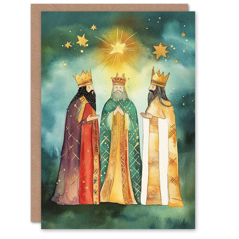 image 1 of Star Of Bethlehem Three Kings Wise Men Blank For Him Or Her Art Xmas Festive Christmas Card