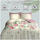 image 4 of VELVETIO Fossy Complete Duvet Cover Set with Fitted Sheet Soft Printed Bedding Bedset Cream | King