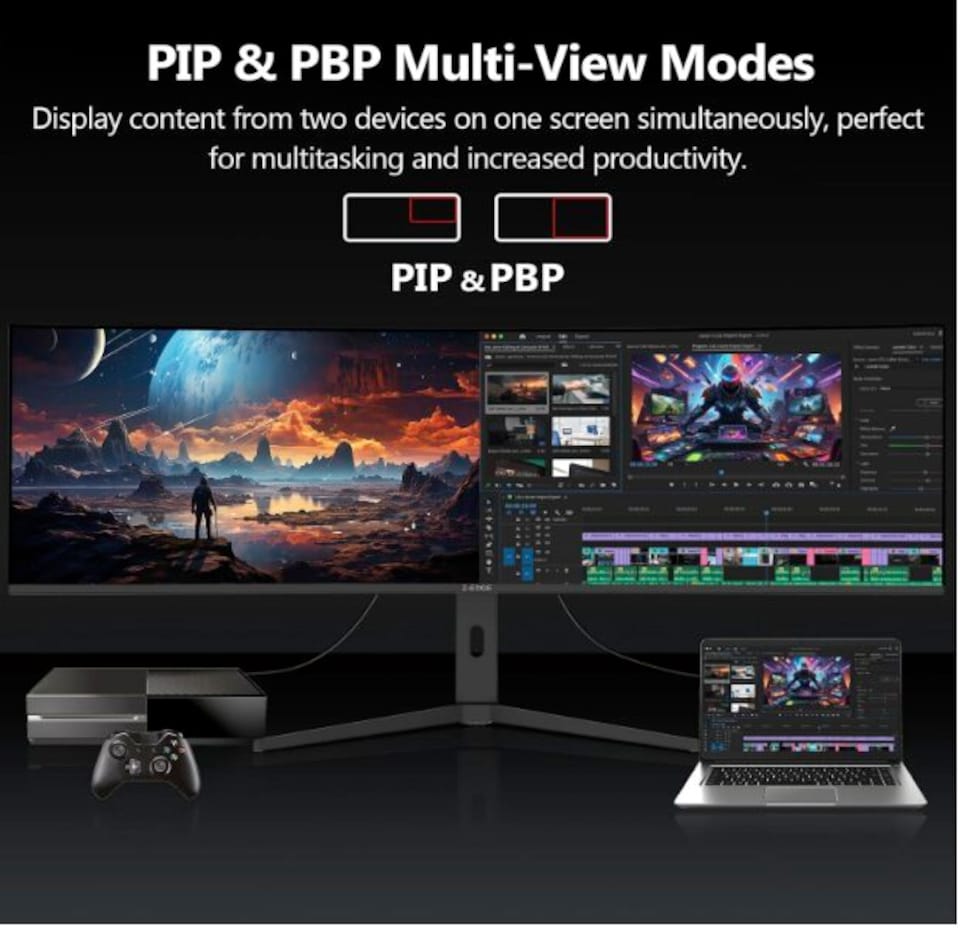 image 1 of Z-Edge 40 Inch Curved Ultrawide Monitor 5K2K 120Hz WUHD 5120x2160 1ms Black | 21:9 IPS Panel, 1ms MPRT, HDMI 2.1, DP 1.4, 130% sRGB, Adaptive Sync, Height Adjustable, Built-in Speakers, PIP & PBP
