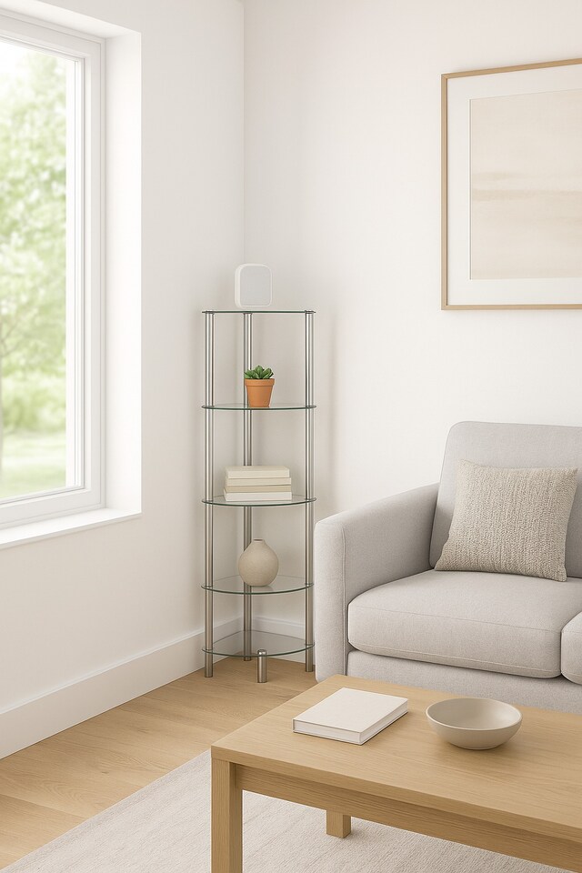image 1 of 5-Tier Clear glass corner rack-Polo 5Tier Display Glass Unit/Bathroom Rack