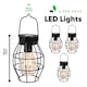 image 2 of Pack of 4 Timeless Mini Caged Solar Lanterns, Warm White | Black