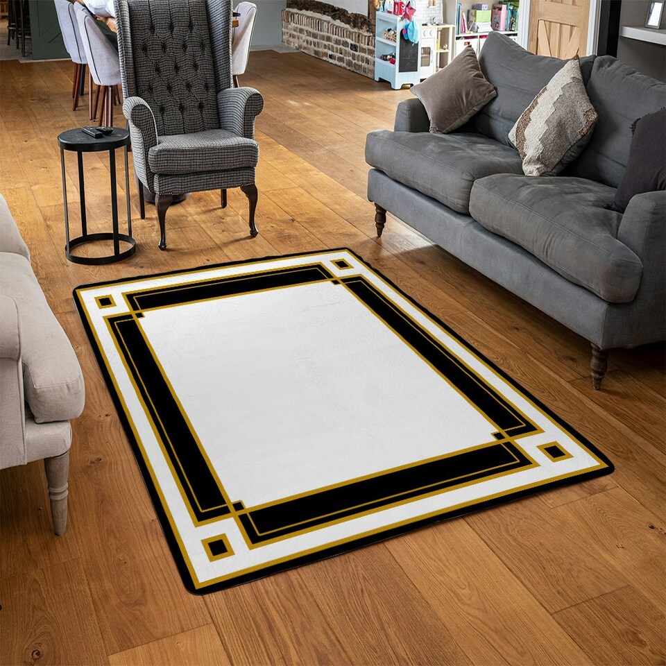 image 1 of Art Deco Black & Gold (Rug) | Multi | M