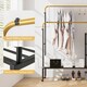 image 8 of COSTWAY Rolling Clothes Drying Rack Adjustable Double Rods Garment Rack Golden