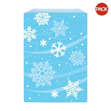 Unique Party Snowflake Christmas Party Bags (Pack of 8) - Blue/White - One Size
