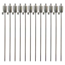 Harbour Housewares Metal Garden Torches - Barrel - Silver - Pack of 12