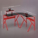 image 7 of HOMCOM Corner Gaming Desk with Monitor Stand Cup Holder Headphone Hook