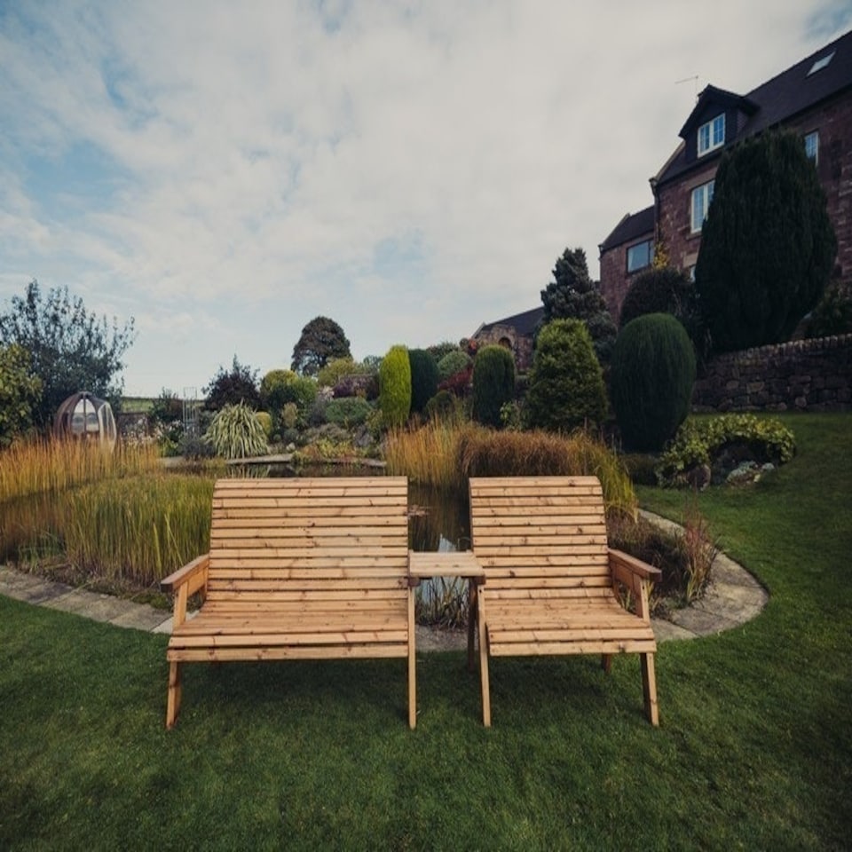 image 1 of Valley 5 Seat Set 1X2B 1X3B Straight Tray - Timber - L100 x W215 x H95 cm - Garden Furniture - Fully Assembled