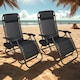 image 6 of Set of 2 Padded Zero Gravity Recliner Chairs with Cup Holders - Outdoor Garden Lounger