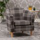 image 4 of Medford Chequered Fabric Tub Chair - Grey