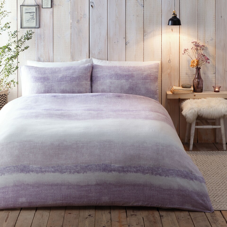 image 1 of Appletree Anson Stripe Duvet Cover Set Mauve