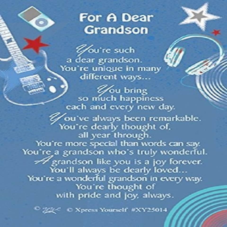 Grandson Keepsake Card All Occasion Sentimental Wallet Purse Greeting Card