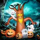 image 2 of Outsunny 7.9FT Tall Halloween Inflatable Ghost Tree with Pumpkins, White Ghosts and Tombstone, Blow-Up Outdoor Halloween Decoration for Lawn, Garden, Party
