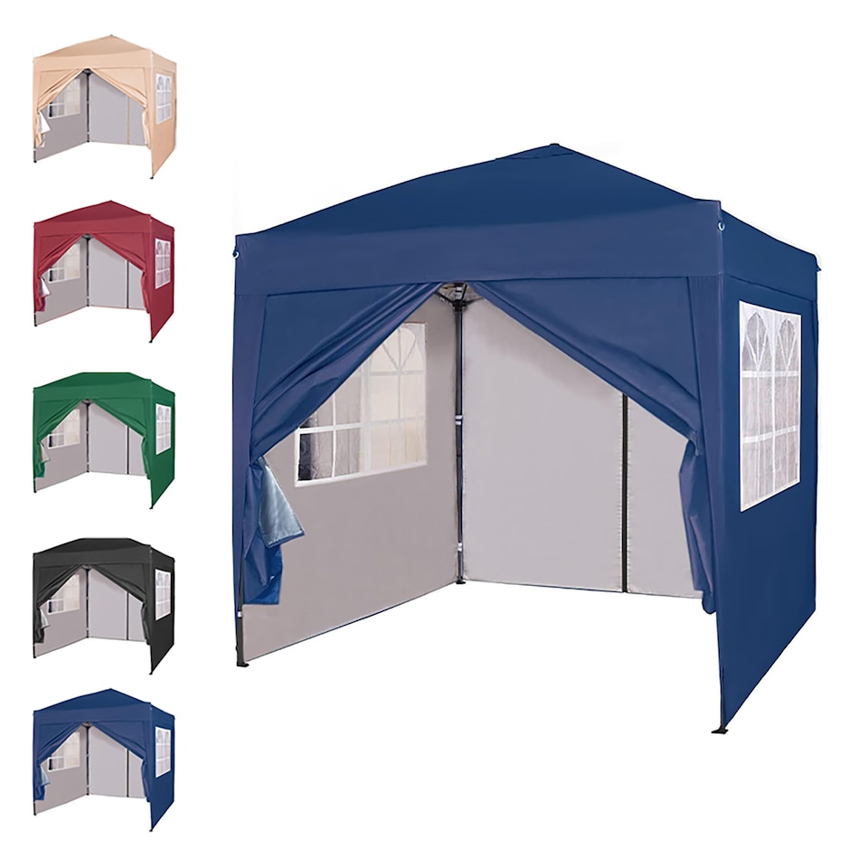 image 1 of MCC Direct 2X2 Pop up Blue Gazebo with Sides | Brown | Blue