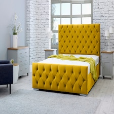 Macono Plush Superking Bed Frame - Mustard Gold