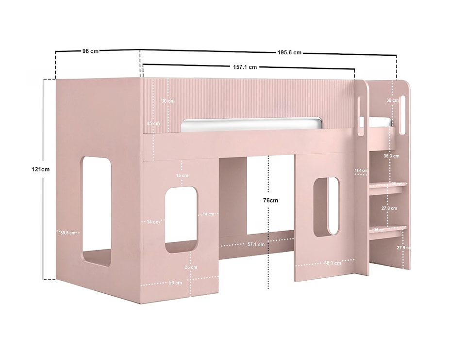 image 1 of Flair Lino Playhouse Mid Sleeper Bed Pink