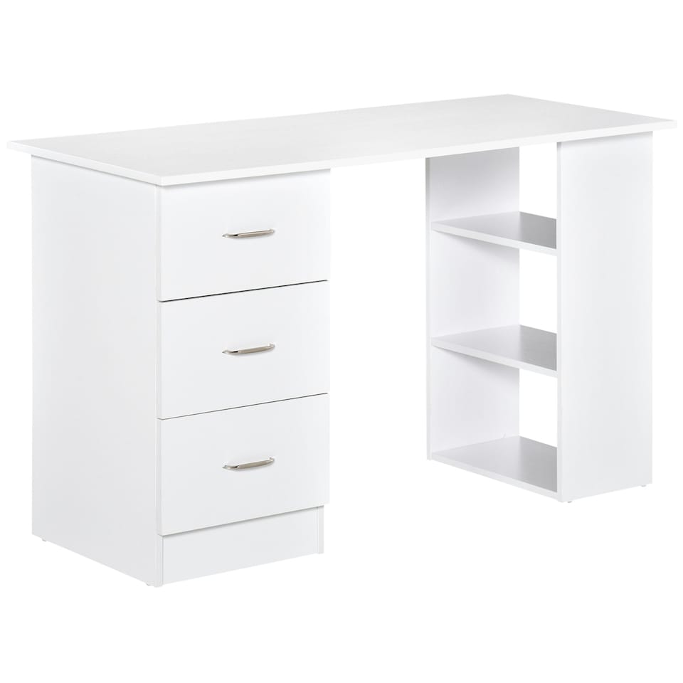 image 1 of HOMCOM 120cm Computer Desk PC Table Workstation with 3 Shelf & Drawers
