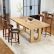 image 4 of COSTWAY Bar Stools Set of 2 Upholstered Kitchen Stools 60cm Brown