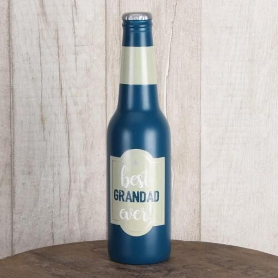 image 1 of Best Grandad Ever Beer Bottle Shaped Money Box Gift New