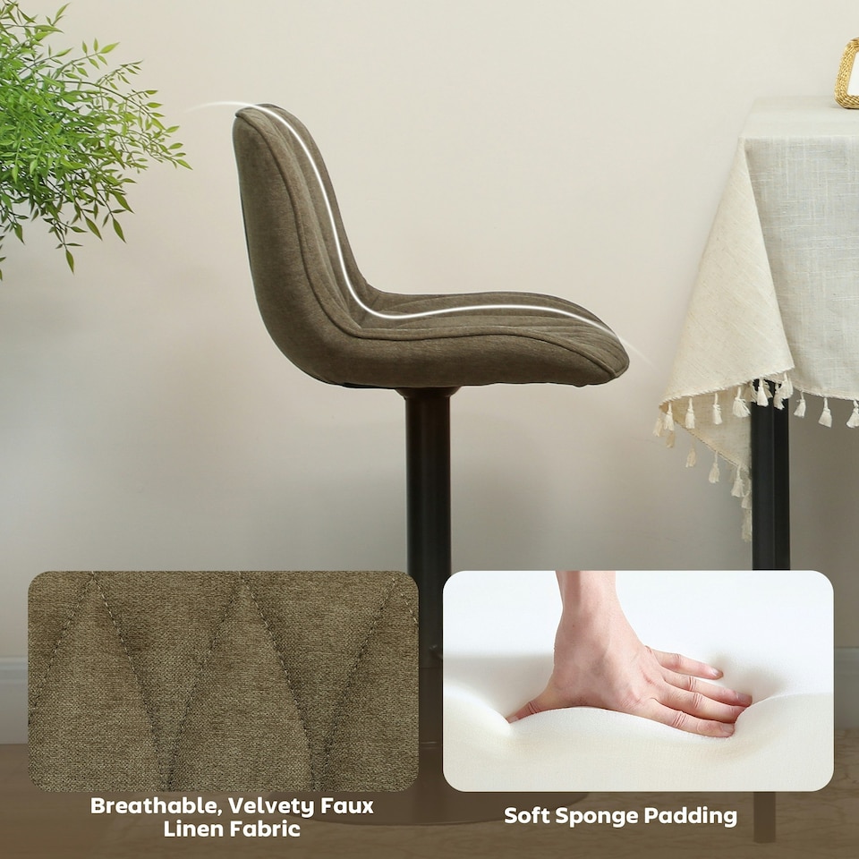 image 1 of HOMCOM Bar Stools Set of 2, Modern Armless Bar Chairs Brown