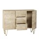 image 2 of Light Gold Extra Large Sideboard 3 Drawers And 2 Doors - Solid Mango Wood - L40 x W160 x H85 cm Brown