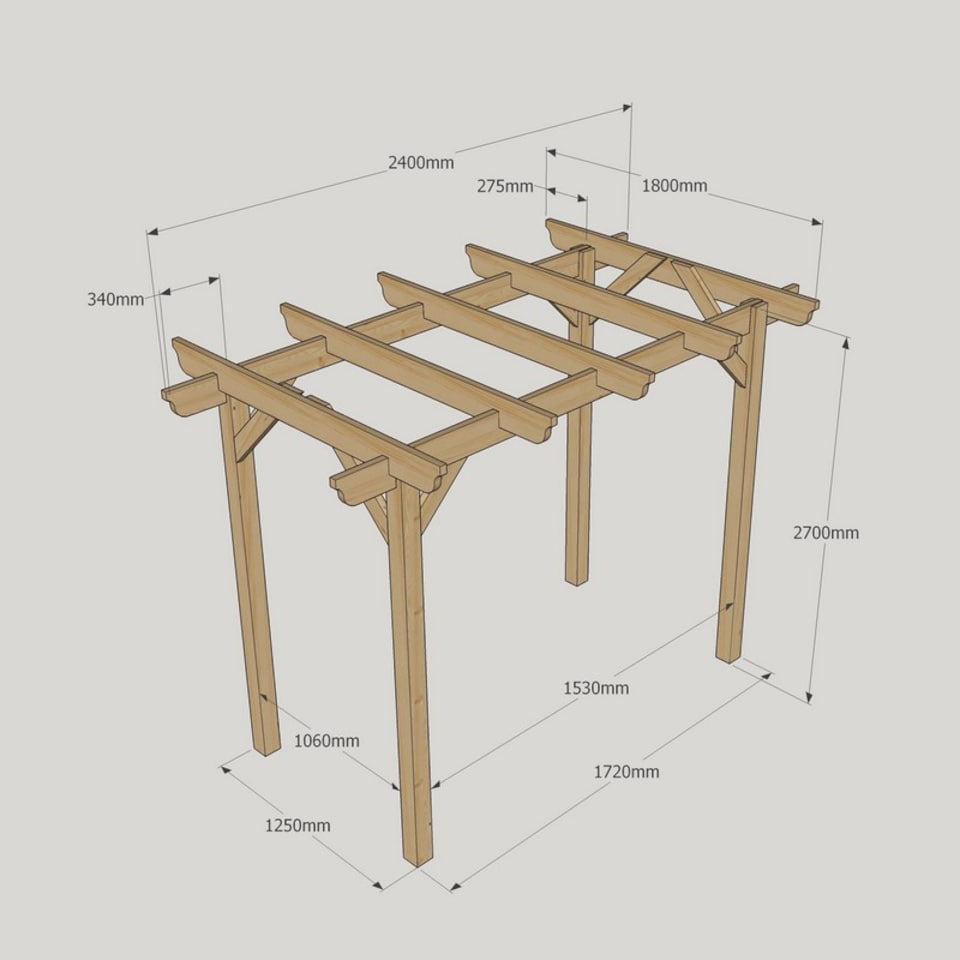 image 1 of Garden Pergola - Wood - L180 x W240 x H270 cm - Light Green
