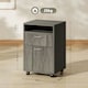 image 7 of HOMCOM 60cm Filing Cabinet with Drawers and Open Shelf, Grey