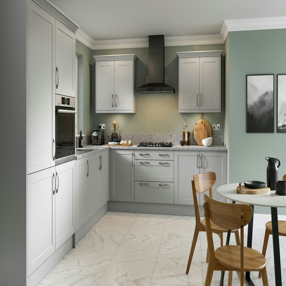 image 1 of 3 Drawer Base Unit 500mm w/ Shaker Cabinet Door - Ultra Matt Light Grey Grey | Ultra Matt Light Grey