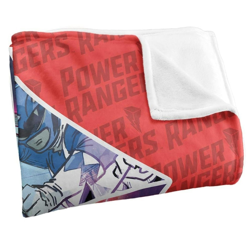 image 1 of Power Rangers Lightning Bolt Blanket - Multicoloured - One Size