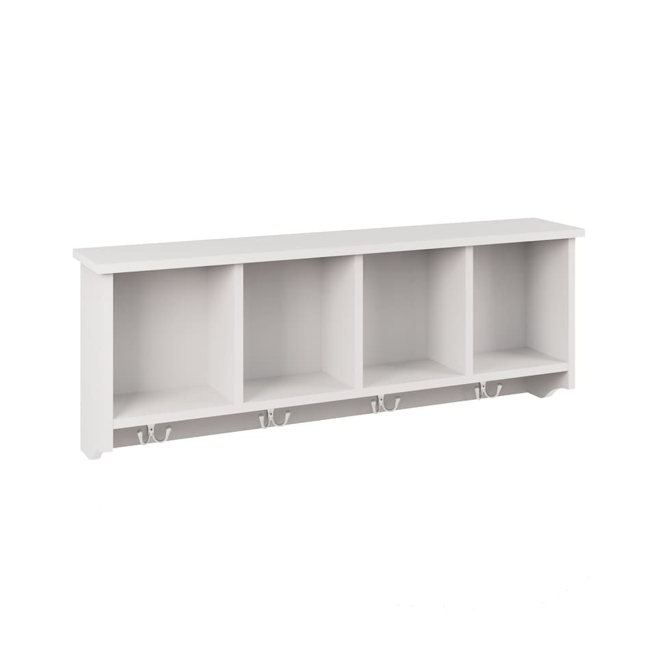 image 1 of Kempton Shoe Bench & Wall Rack | White | White