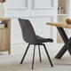 image 5 of Set of 2 Caino Swivel Seat Fabric Dining Chairs - Dark Grey