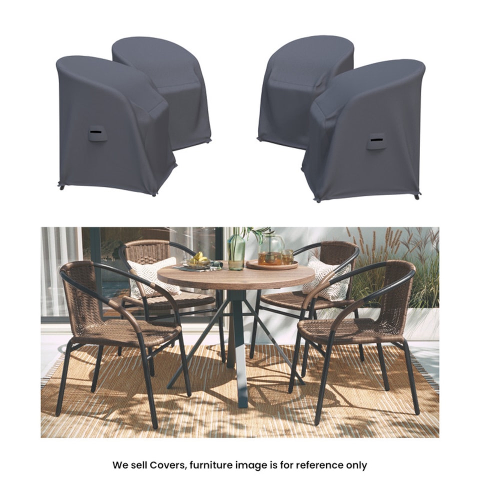 image 1 of Covers and all Arthor Patio Dining Chair Covers Set of 4 Water-Repellent UV-Resistant Polyester for Outdoor Rattan Restaurant Chairs, 22.75 W x 24.5