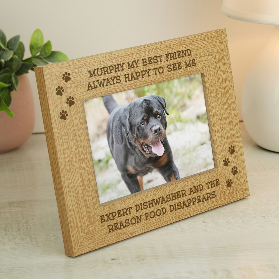 image 1 of Personalised Pet 6x4 Photo Frame Brown | One Size