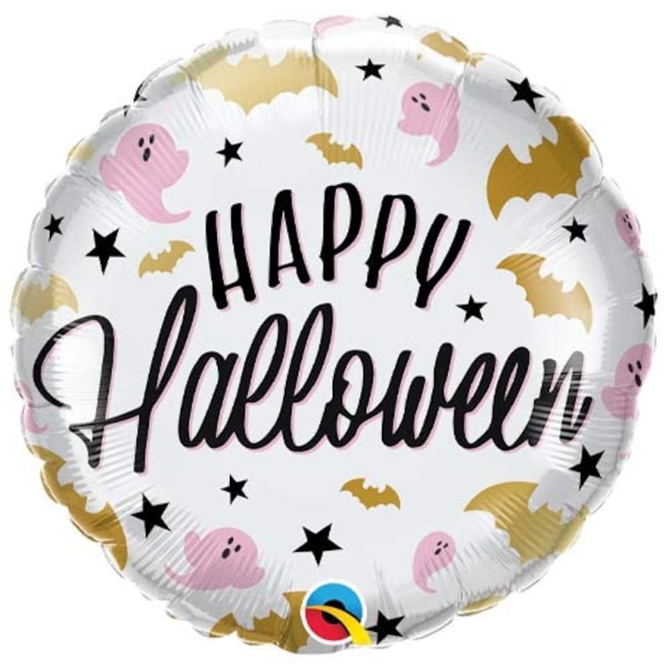 Halloween Glam Bats & Ghosts Round Foil Helium Qualatex Balloon 46cm / 18 in