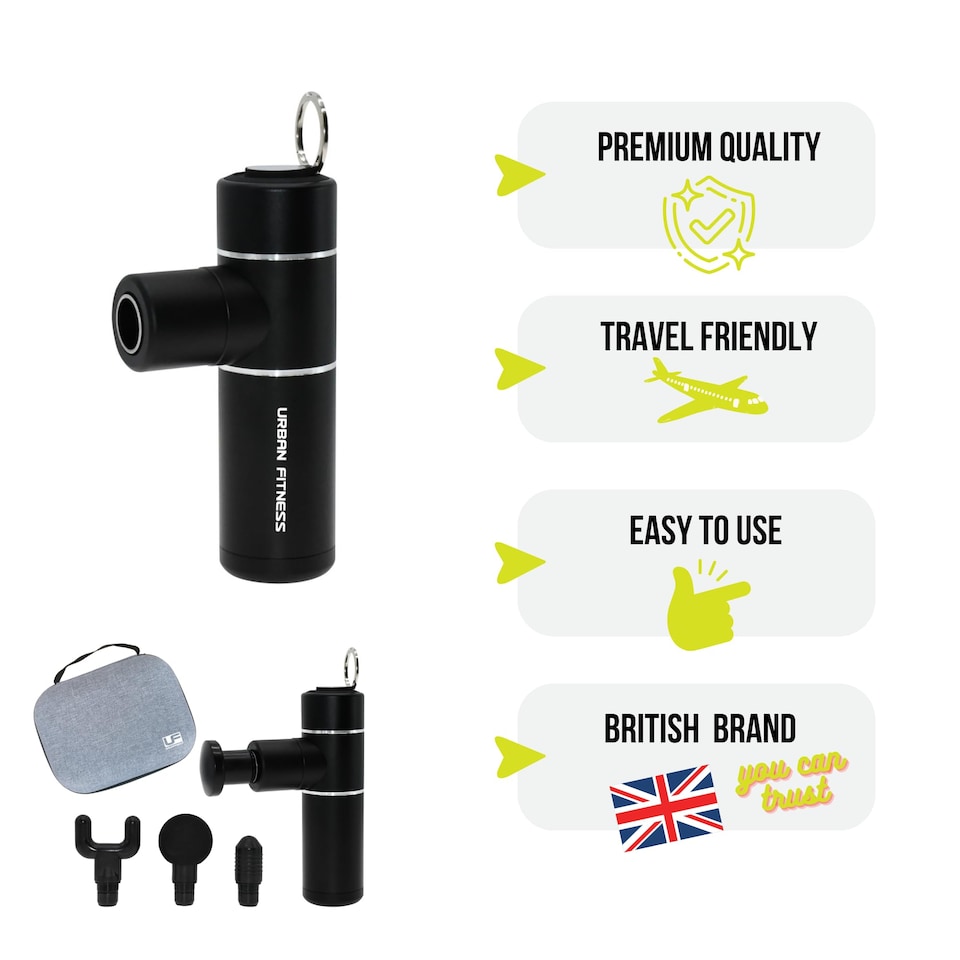image 1 of Urban Fitness Mini Massage Gun, Black