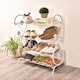 image 2 of Living and Home 4 Tier Metal Shoe Rack- White