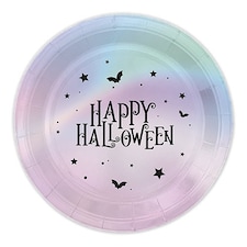 Happy Halloween Holographic Round Paper Plates 25cm - Pack of 20