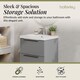 image 2 of Balterley Fluted Wall Hung 2 Drawer Vanity Basin Unit with Ceramic Basin | Grey | Satin Grey