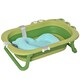 image 1 of HOMCOM Baby Bath Tub for Toddler Foldable w Baby Cushion for 0-3 Years Green