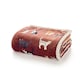 image 2 of Mixed Kitty Brick Cat Print Flannel Throw with Cosy Sherpa Back – 140x180cm Red | Brick
