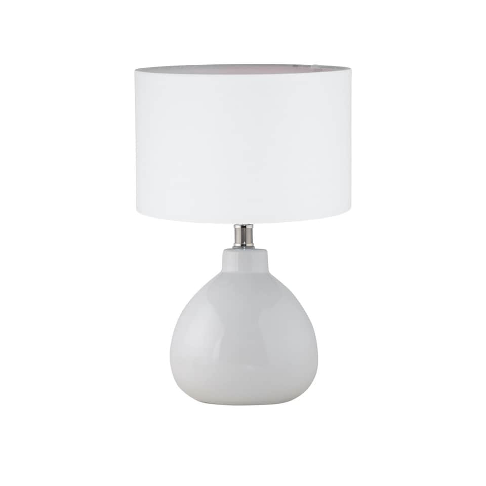 image 1 of Tuscan - White Ceramic Lamp with White Shade | White | White | Medium | 1